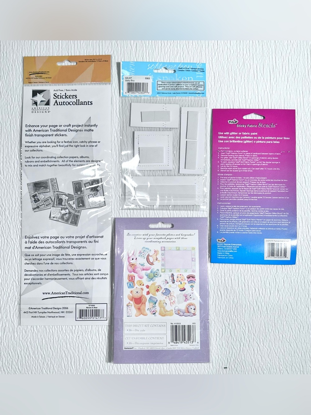 Baby Boy Scrapbook Lot of 4-Stickers, Stencils, Die-Cuts- New - Picture 2 of 2